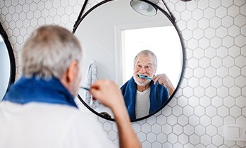 Man brushing his teeth