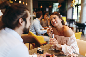 someone smiling on a date