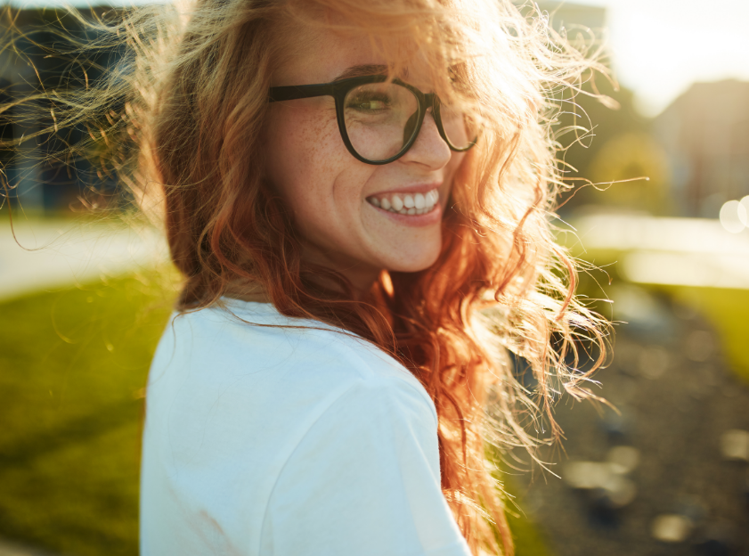 Woman smiling